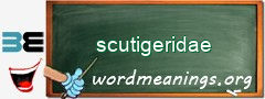 WordMeaning blackboard for scutigeridae
